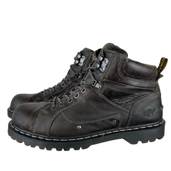 Men\'s Dr. Martens Diego Dark Gray Genuine Leather Lace Up Boots (Sz 13) main image 8